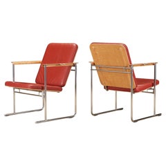 Sillas de salón de cuero 'Skaala' de Yrjö Kukkapuro para Avarte, Finland, años 70