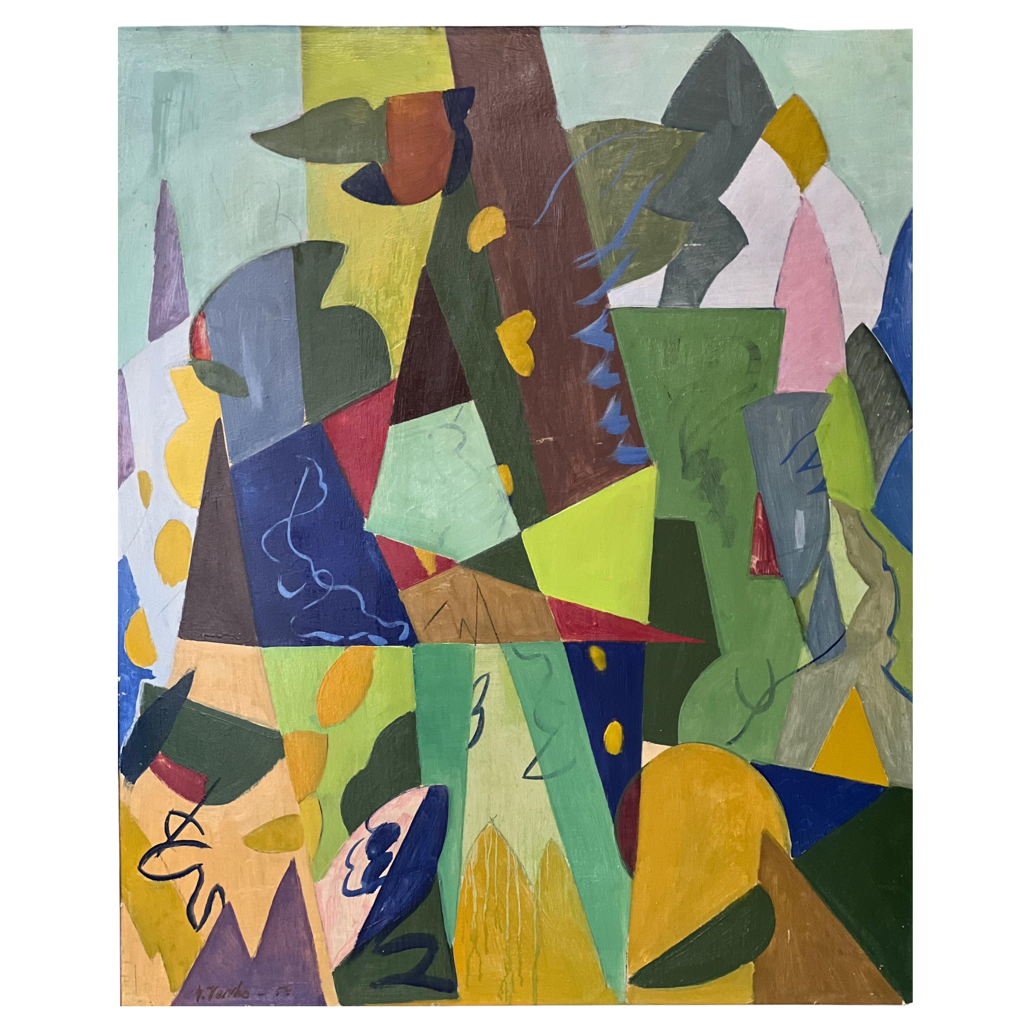 Yrjö Verho - Peinture abstraite - 1954