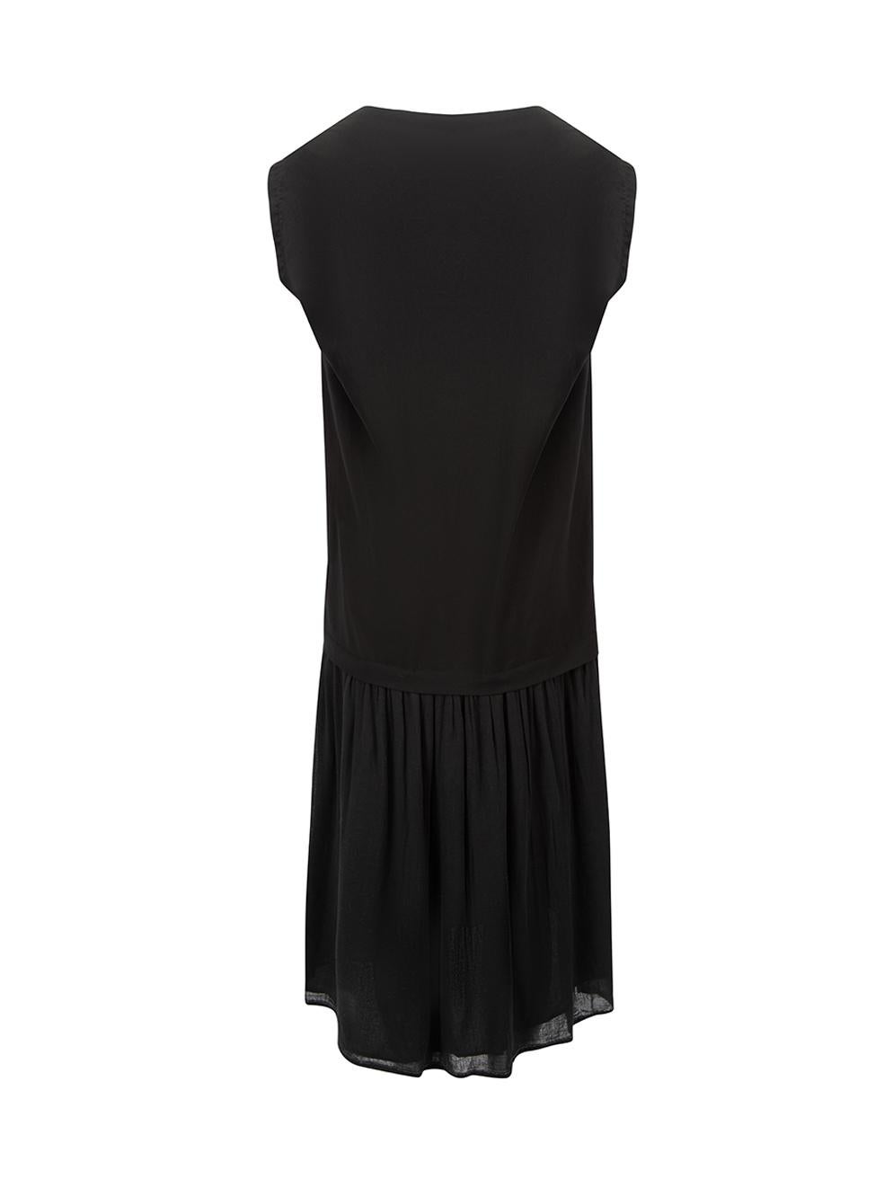 Y's Black Ruffle Skirt Midi Dress Size XS In Good Condition For Sale In London, GB