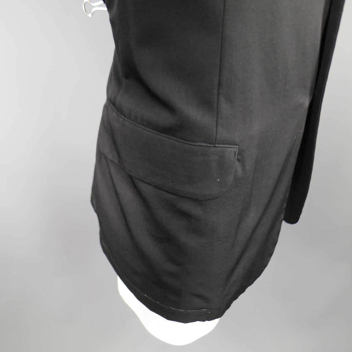 Y's by YOHJI YAMAMOTO 42 JP 4 Black Wool Peek Lapel Sport Coat / Blazer Jacket In Good Condition In San Francisco, CA