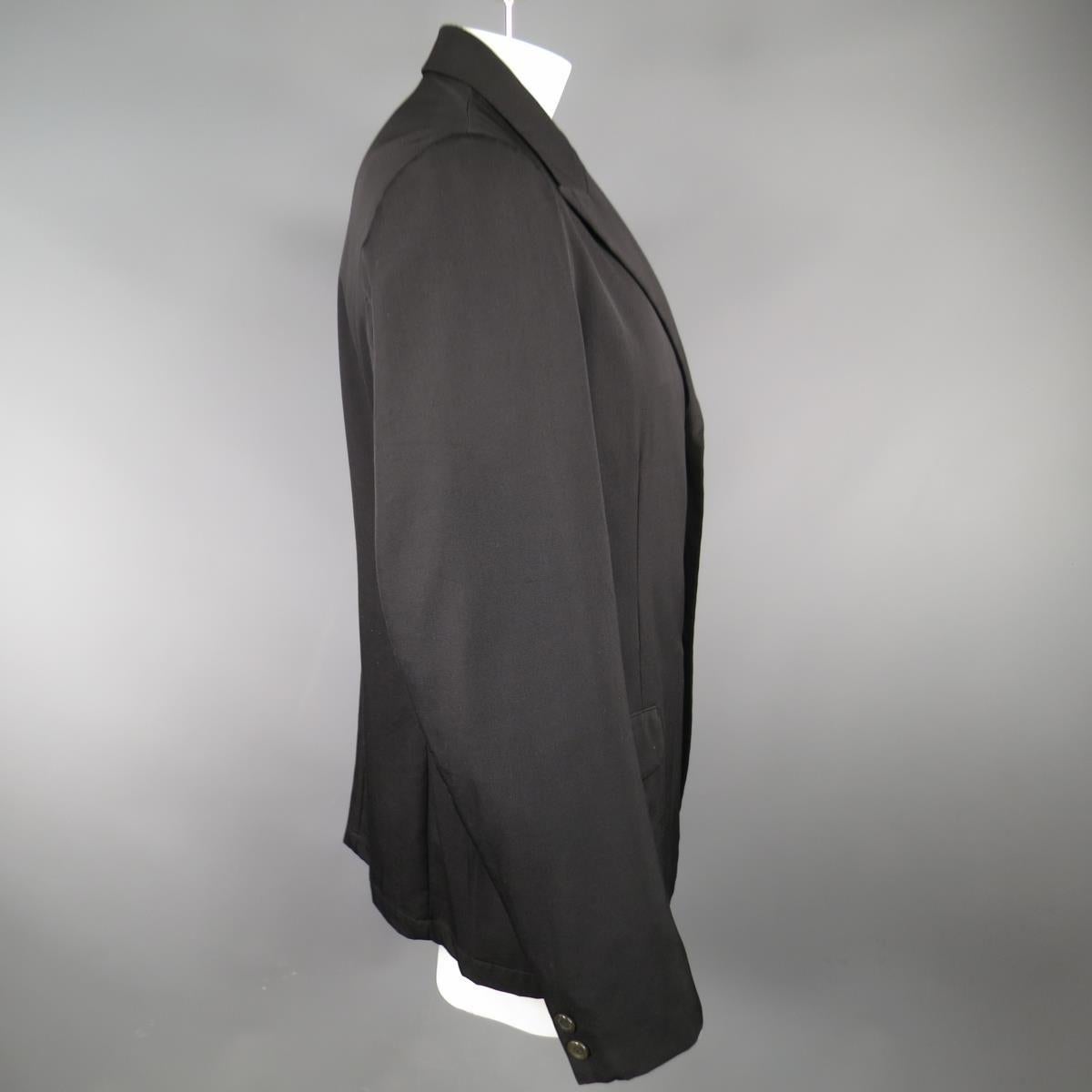 Men's Y's by YOHJI YAMAMOTO 42 JP 4 Black Wool Peek Lapel Sport Coat / Blazer Jacket