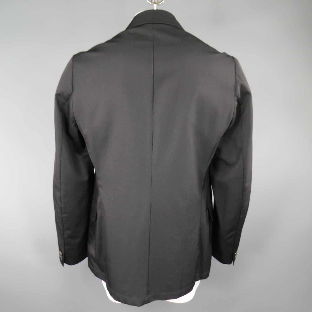 Y's by YOHJI YAMAMOTO 42 JP 4 Black Wool Peek Lapel Sport Coat / Blazer Jacket 2