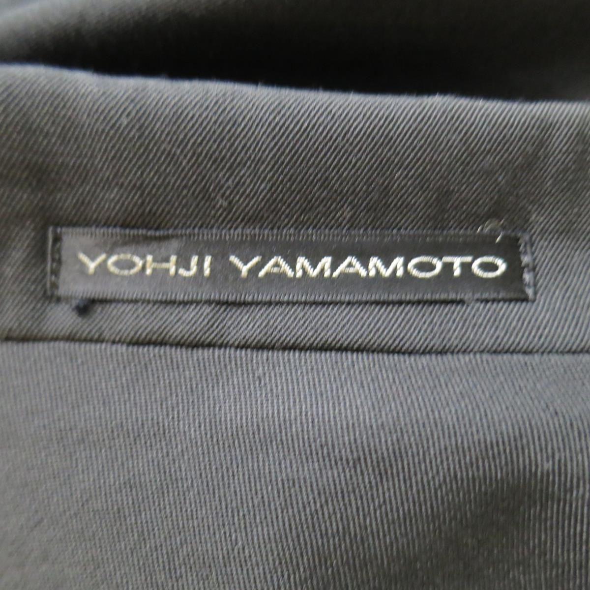 Y's by YOHJI YAMAMOTO 42 JP 4 Black Wool Peek Lapel Sport Coat / Blazer Jacket 3