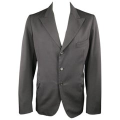 Y's by YOHJI YAMAMOTO 42 JP 4 Schwarzer Sportmantel / Blazer aus Wolle mit Peek-Revers