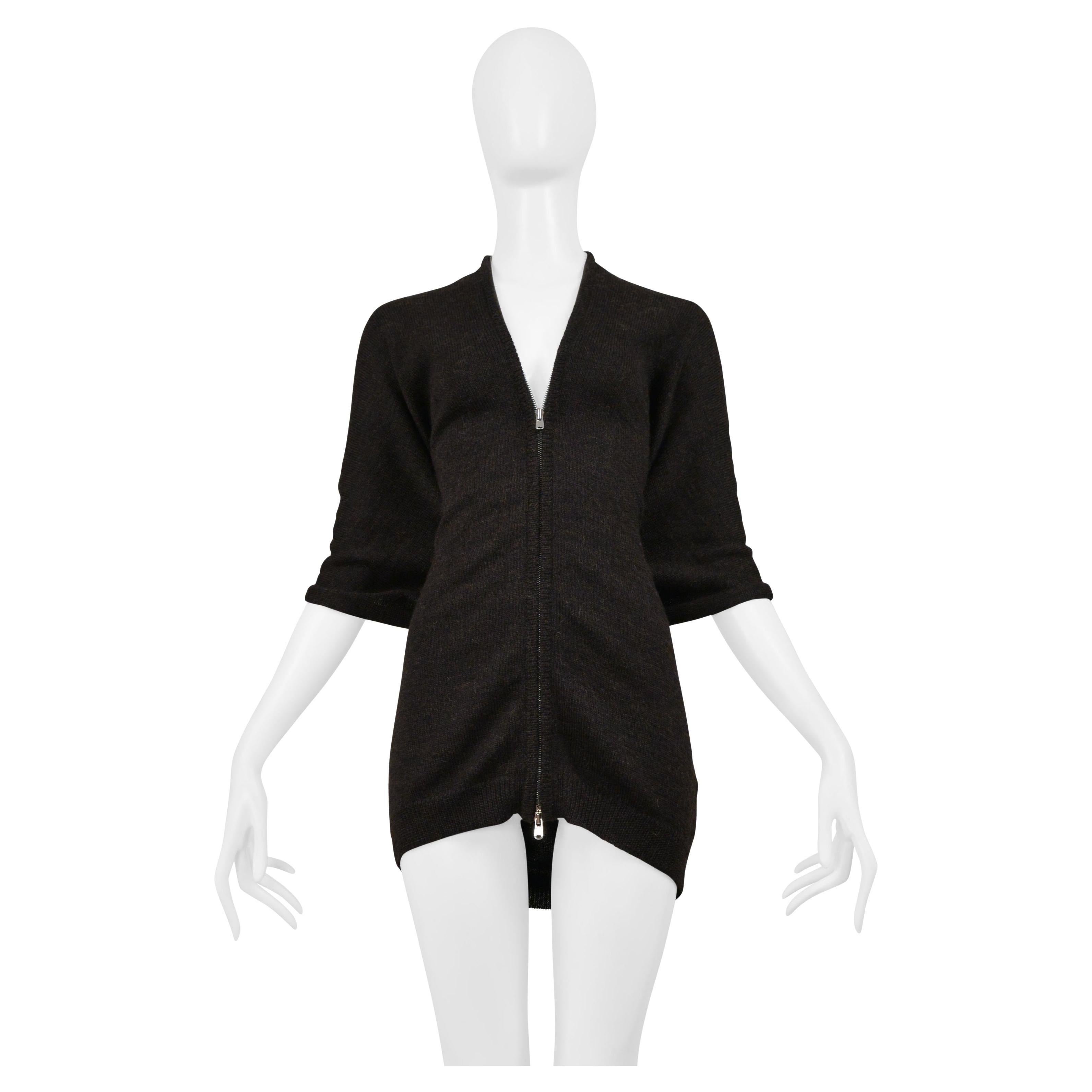 Y
s By Yohji Yamamoto Cardigan marron Pull avec fermeture éclair 2001-02