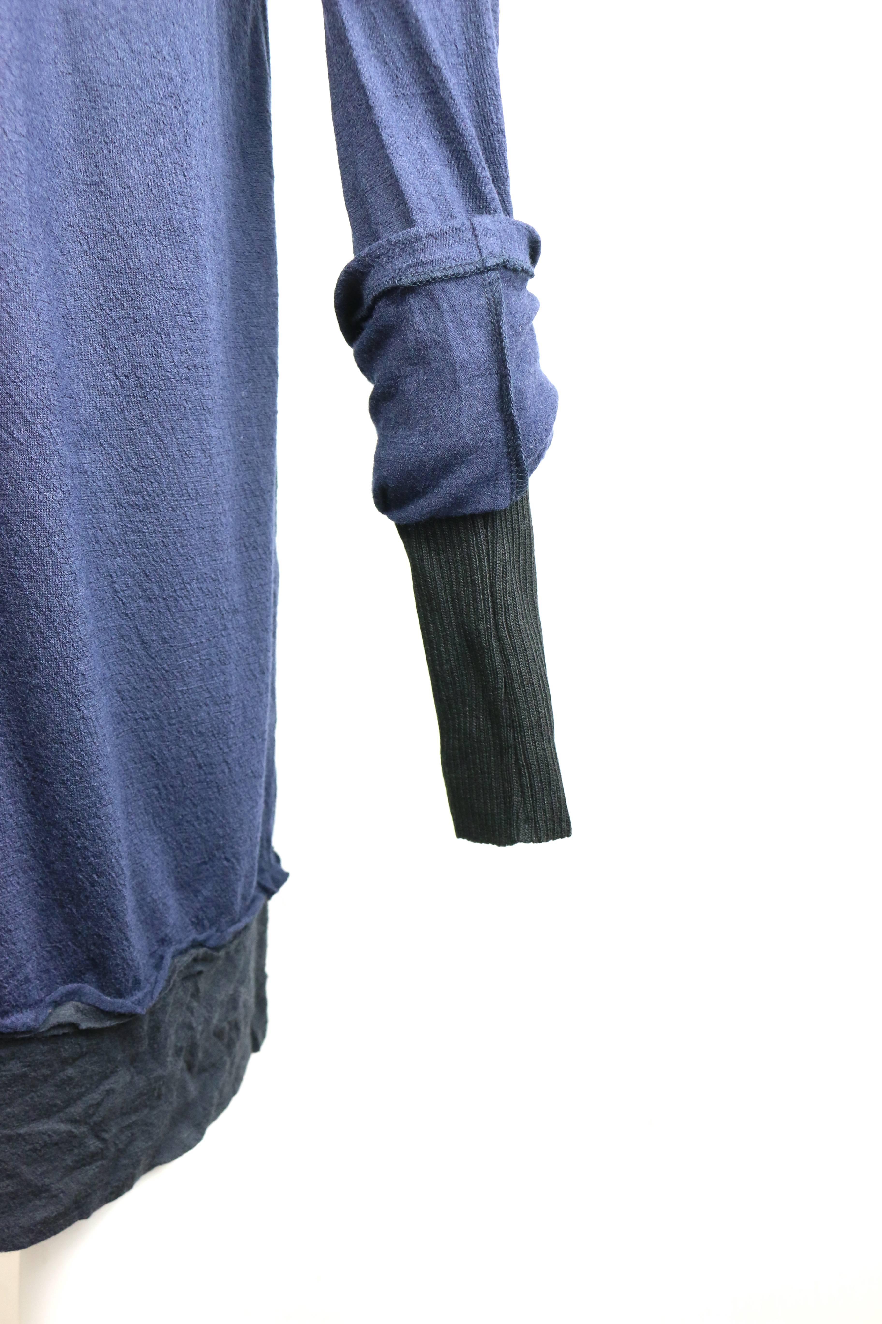 Y's by Yohji Yamamoto Dark Navy Wool Long Sweater/Dress For Sale 1
