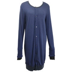 Jersey/Vestido largo de lana azul marino Y's by Yohji Yamamoto.