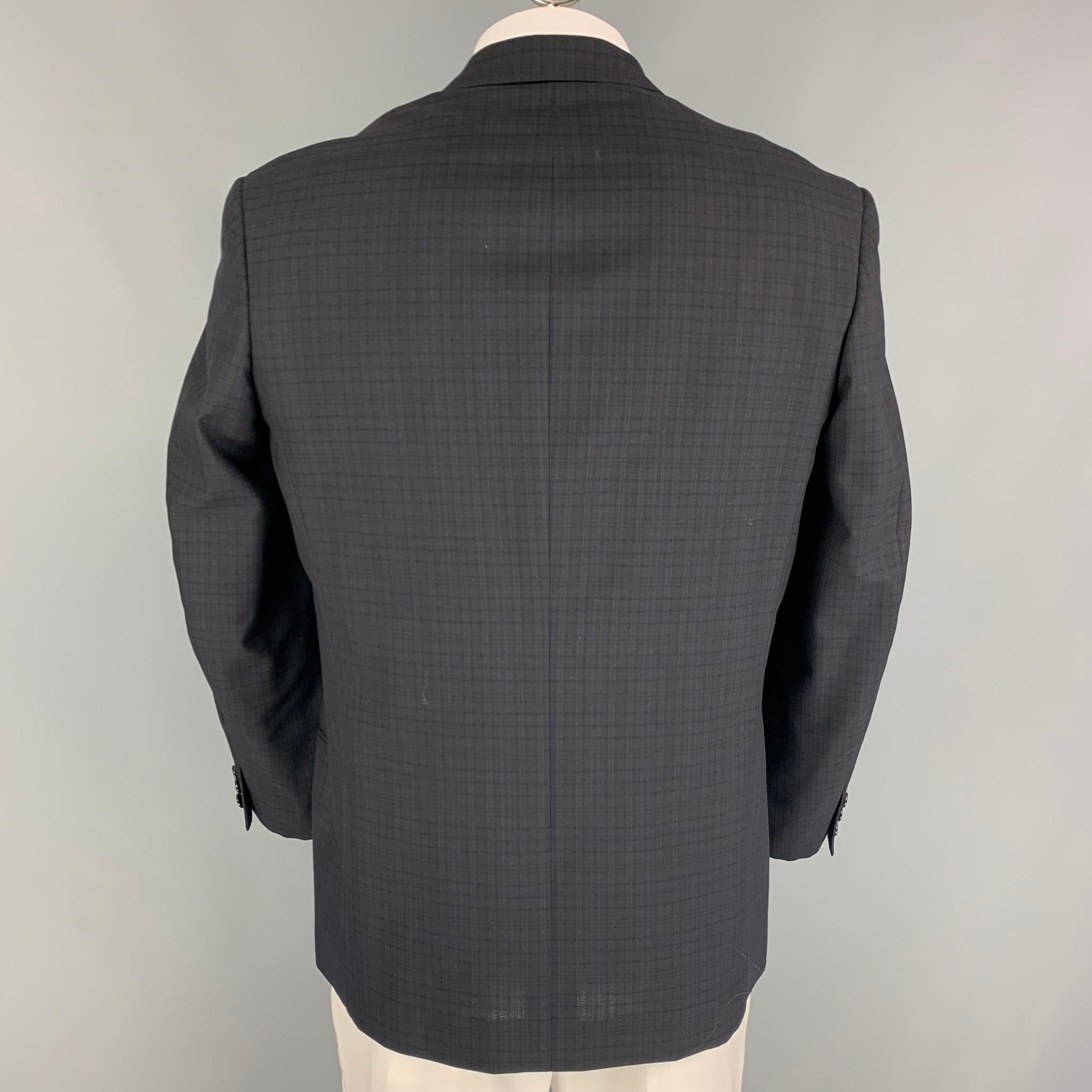 Y's by YOHJI YAMAMOTO Size M Black Brown Checkered Notch Lapel Sport Coat In Good Condition In San Francisco, CA
