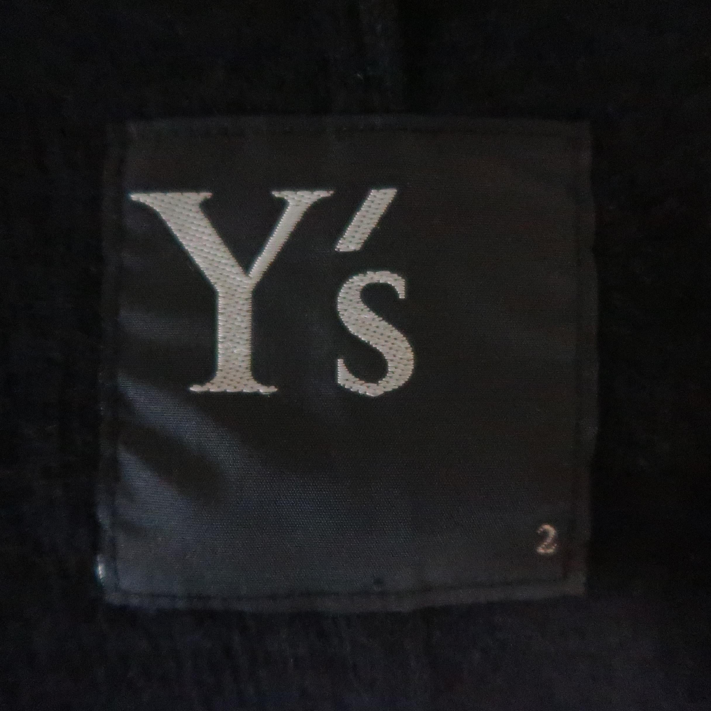 Y's by YOHJI YAMAMOTO Size M Black Wool Blend Cuffed Tie Cardigan 4