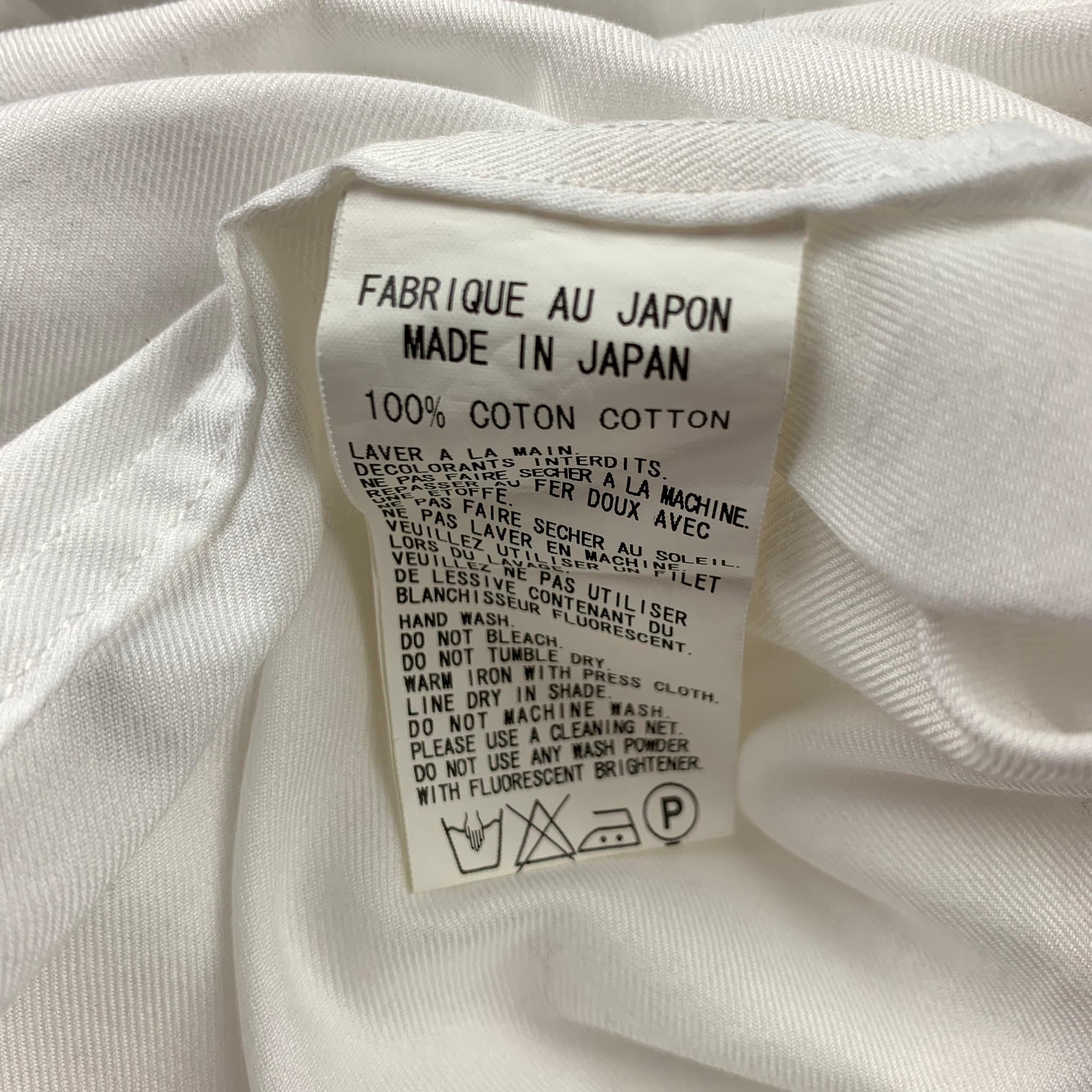 Y's by YOHJI YAMAMOTO Size S White Cotton Patch Pockets Long Sleeve Shirt In Good Condition In San Francisco, CA