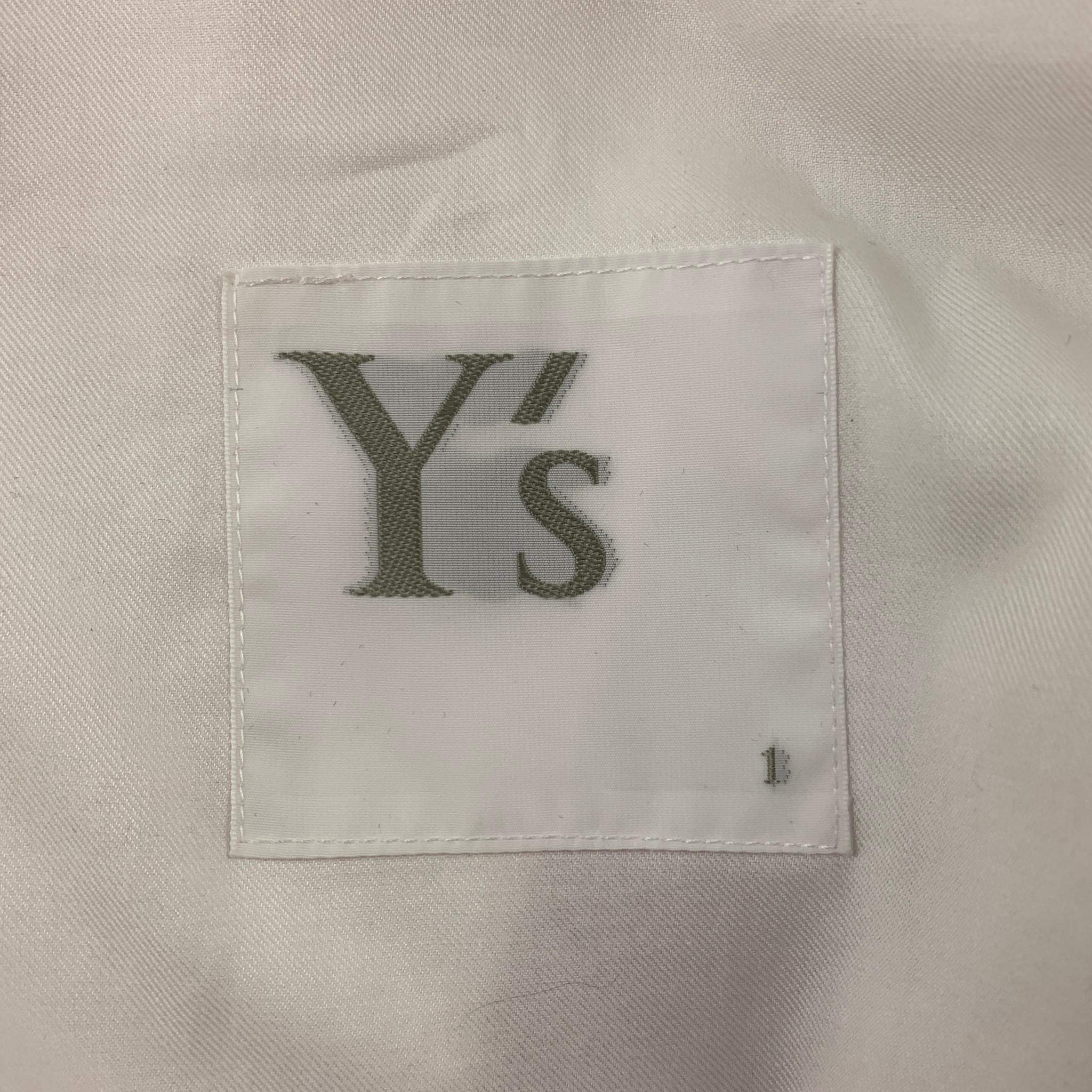 Men's Y's by YOHJI YAMAMOTO Size S White Cotton Patch Pockets Long Sleeve Shirt