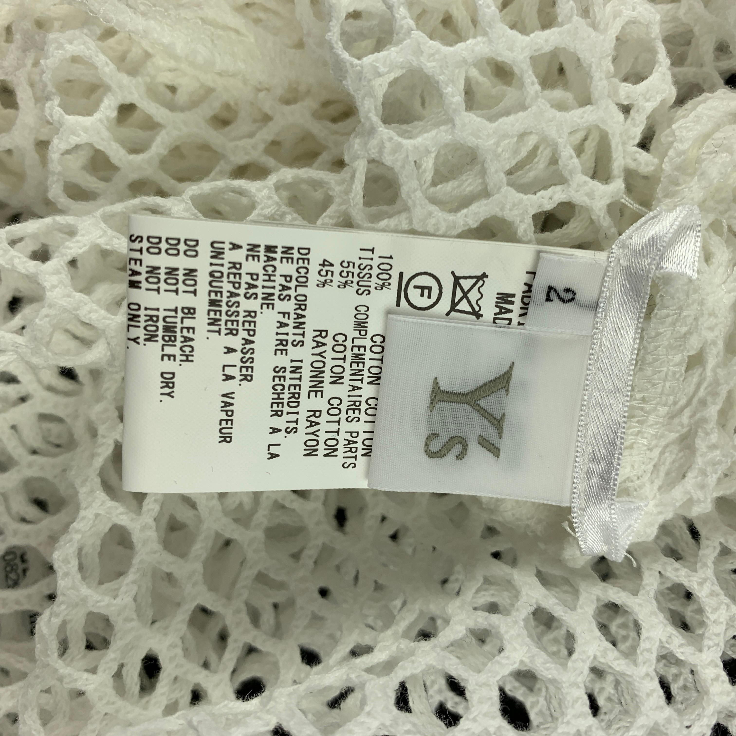 Y's by YOHJI YAMAMOTO Size S White Mesh Cotton Sleeveless Tank Top In New Condition In San Francisco, CA