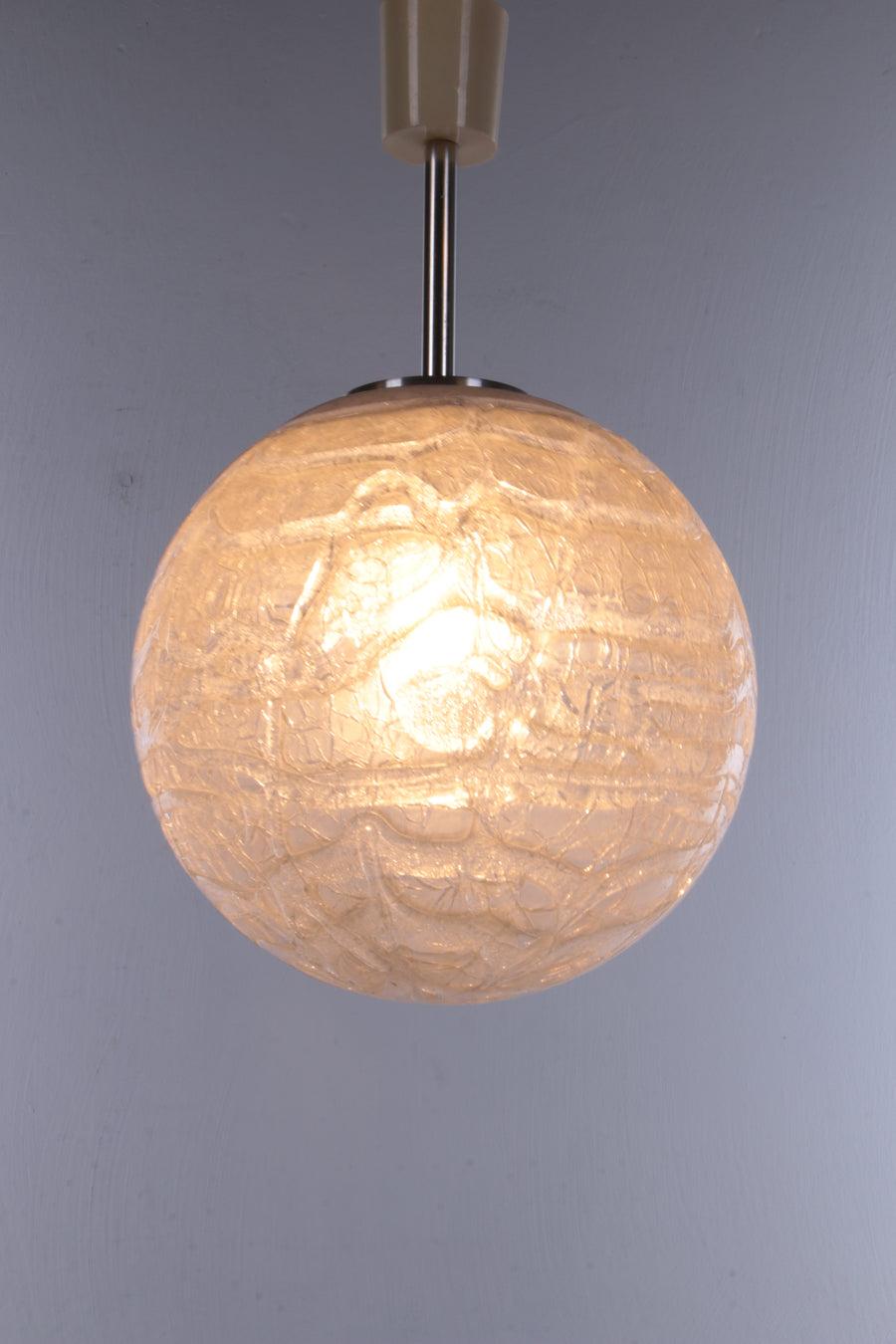 Glass Globe Pendant Lamp by Doria Leuchten

Beautiful stylish light object, fits perfectly in a sleek modern interior with plenty of daylight with some 'eye catchers' here and there, whether or not also in 'Ice Glass'.

Period: 1960s -70s
Brand: