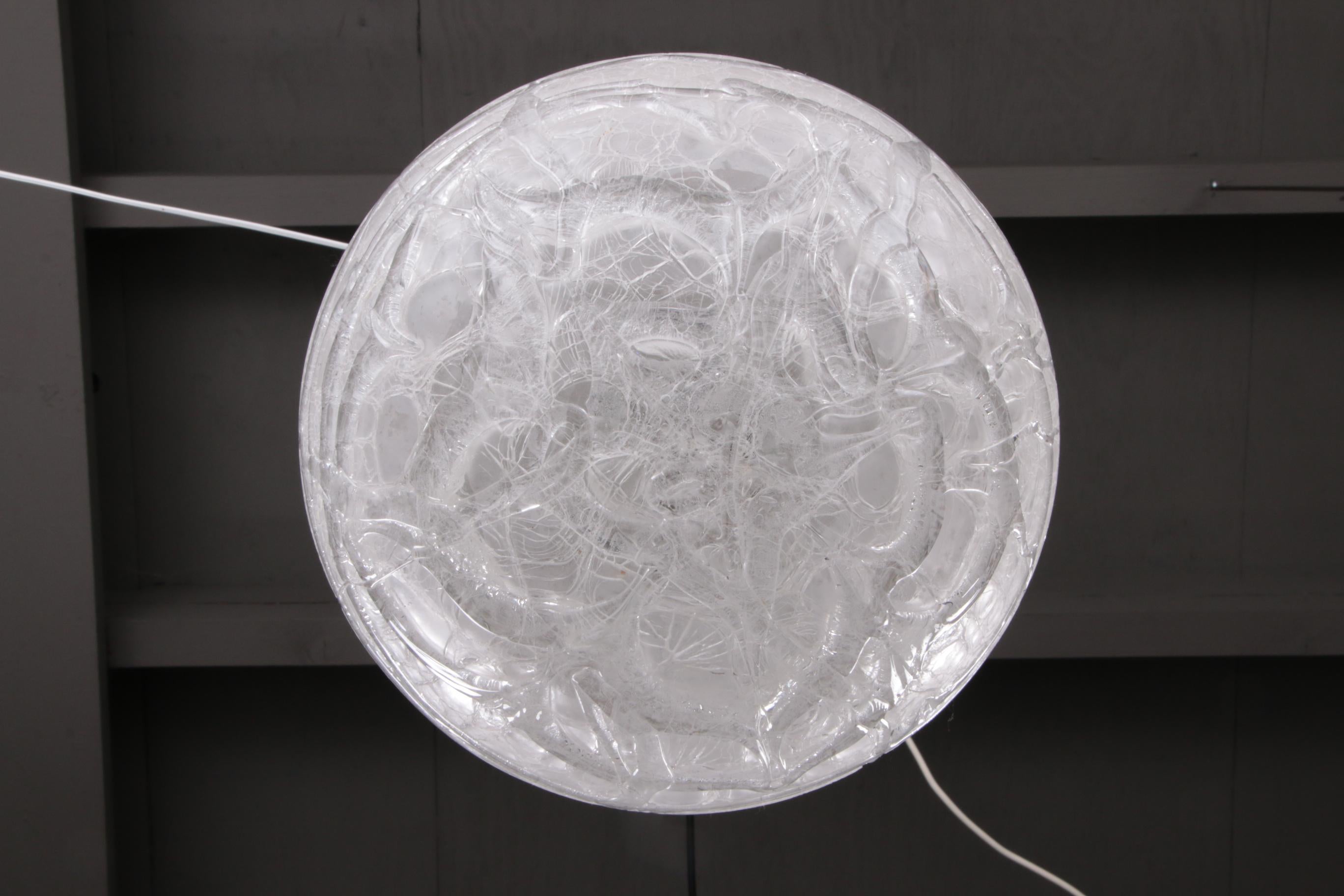 20th Century YS Glass Globe Pendant Lamp by Doria Leuchten Germany 1960 For Sale