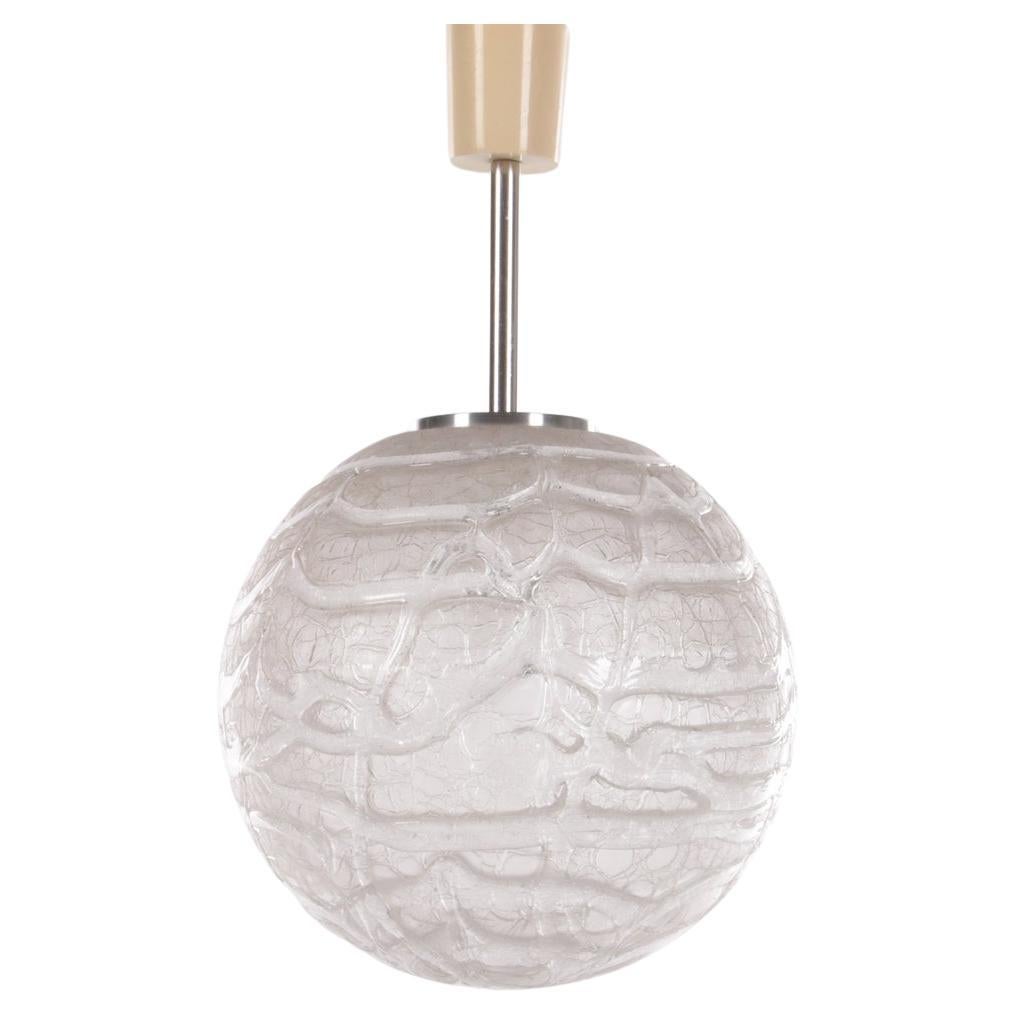 YS Glass Globe Pendant Lamp by Doria Leuchten Germany 1960 For Sale