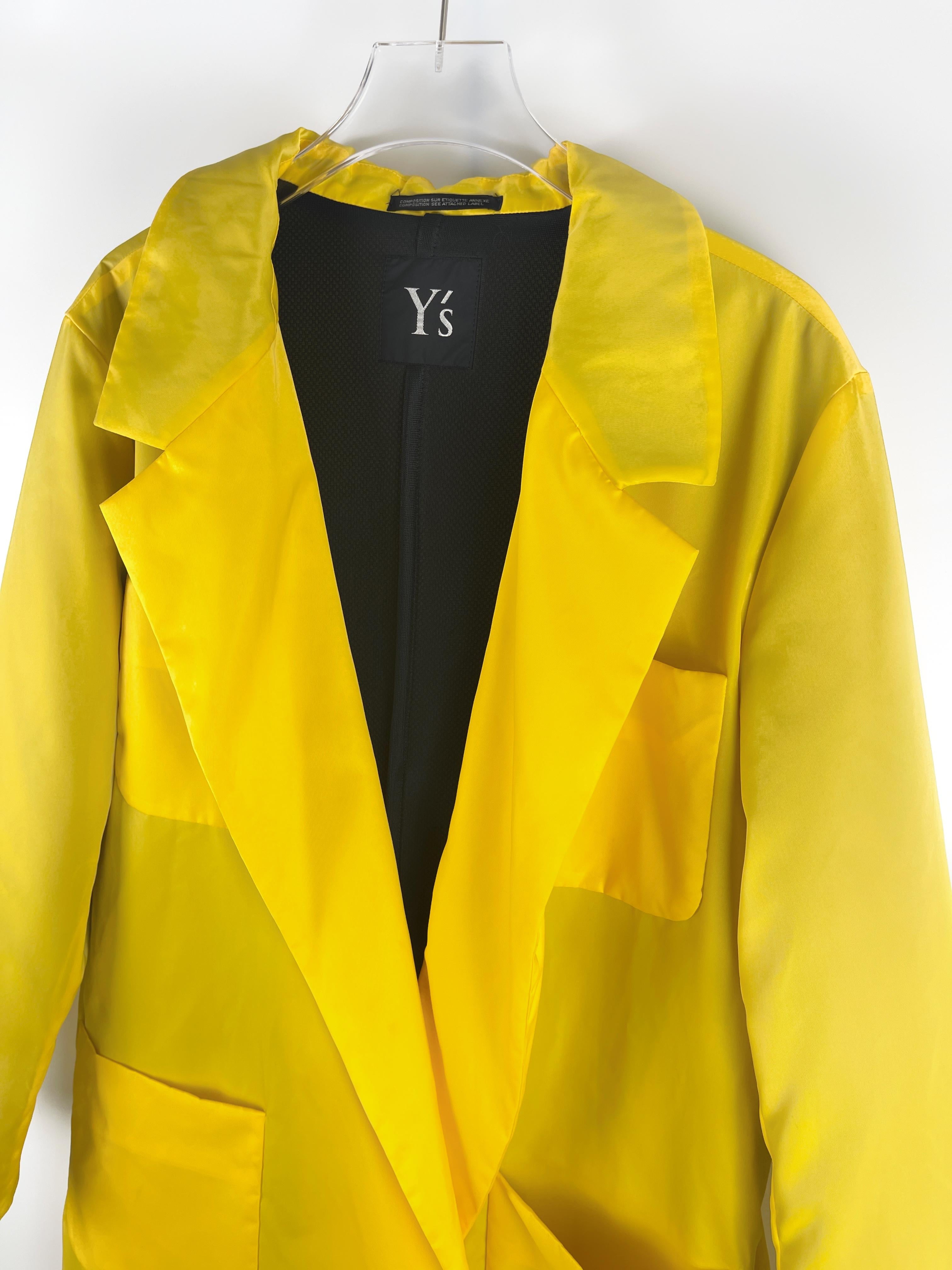 Y's Yellow Puffer Trench Coat For Sale 4
