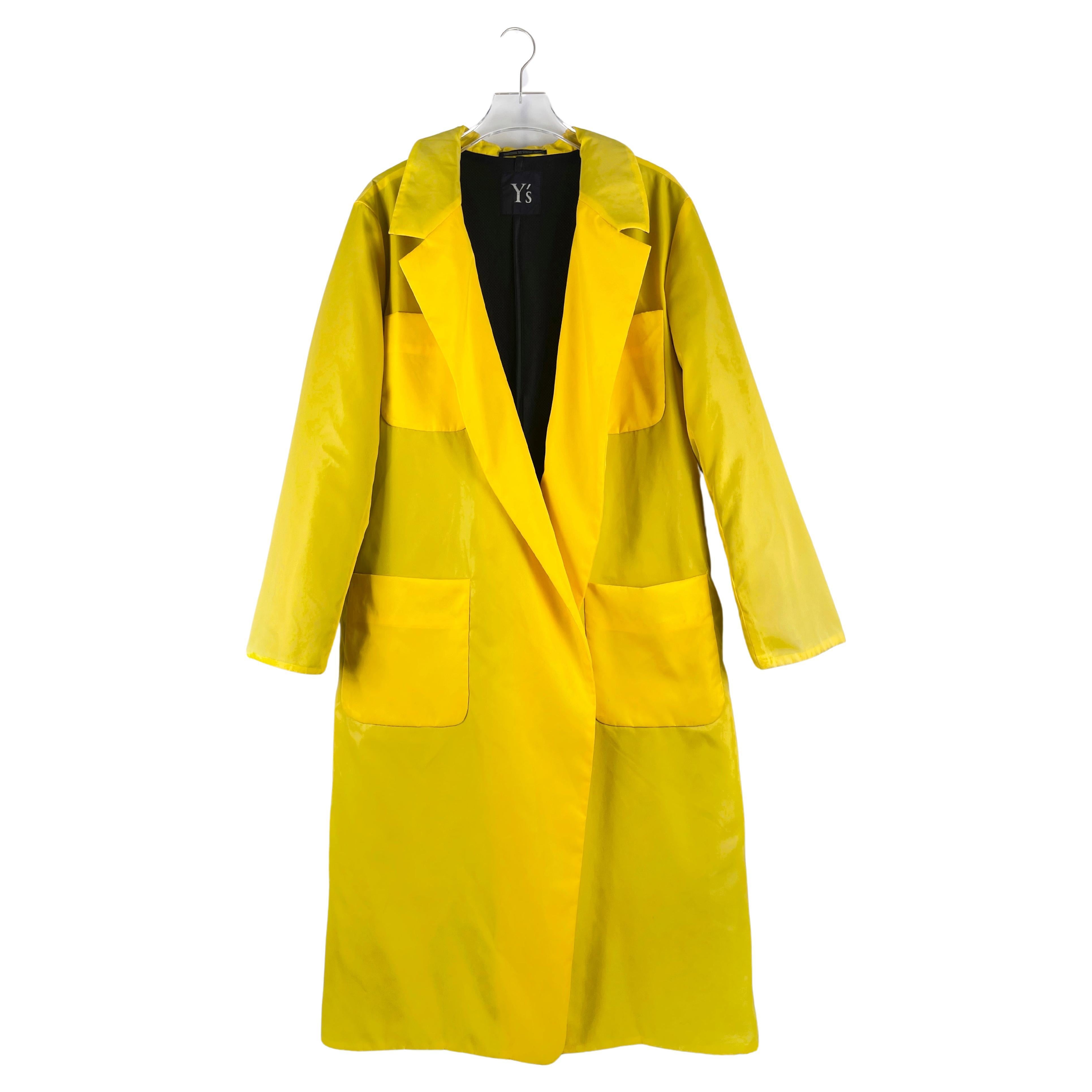 Y's Yellow Puffer Trench Coat For Sale