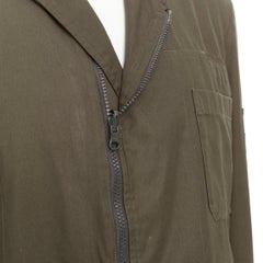 Y'S YOHJI YAMAMOTO asymmetric zip up multi pockets military jacket JP3 L