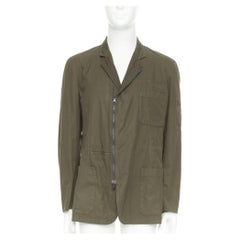 Y'S YOHJI YAMAMOTO asymmetric zip up multi pockets military jacket JP3 L