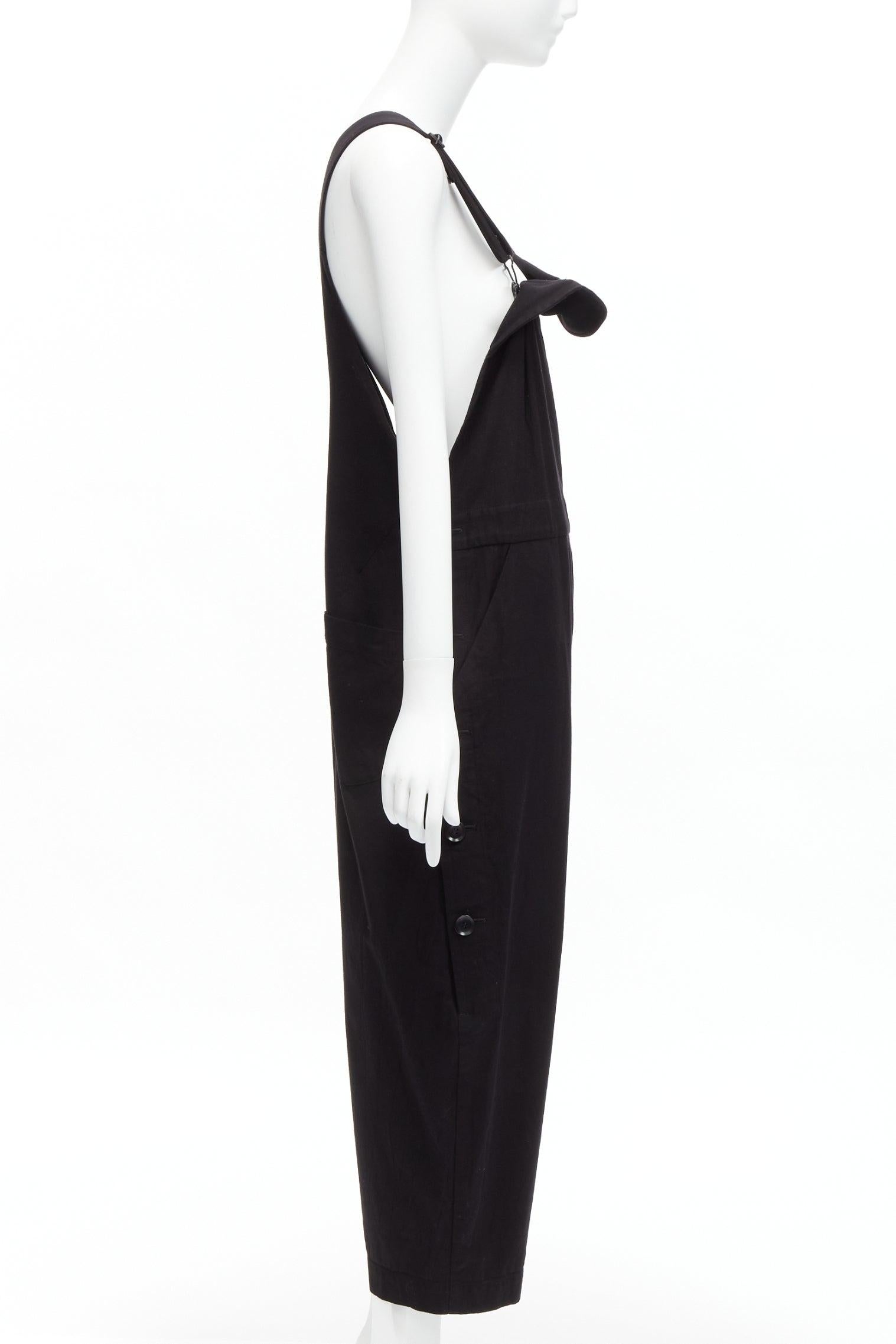 Peto Y'S YOHJI YAMAMOTO negro de algodón con botones laterales y entrepierna caída JP1 S. en Bueno estado para la venta en Hong Kong, NT