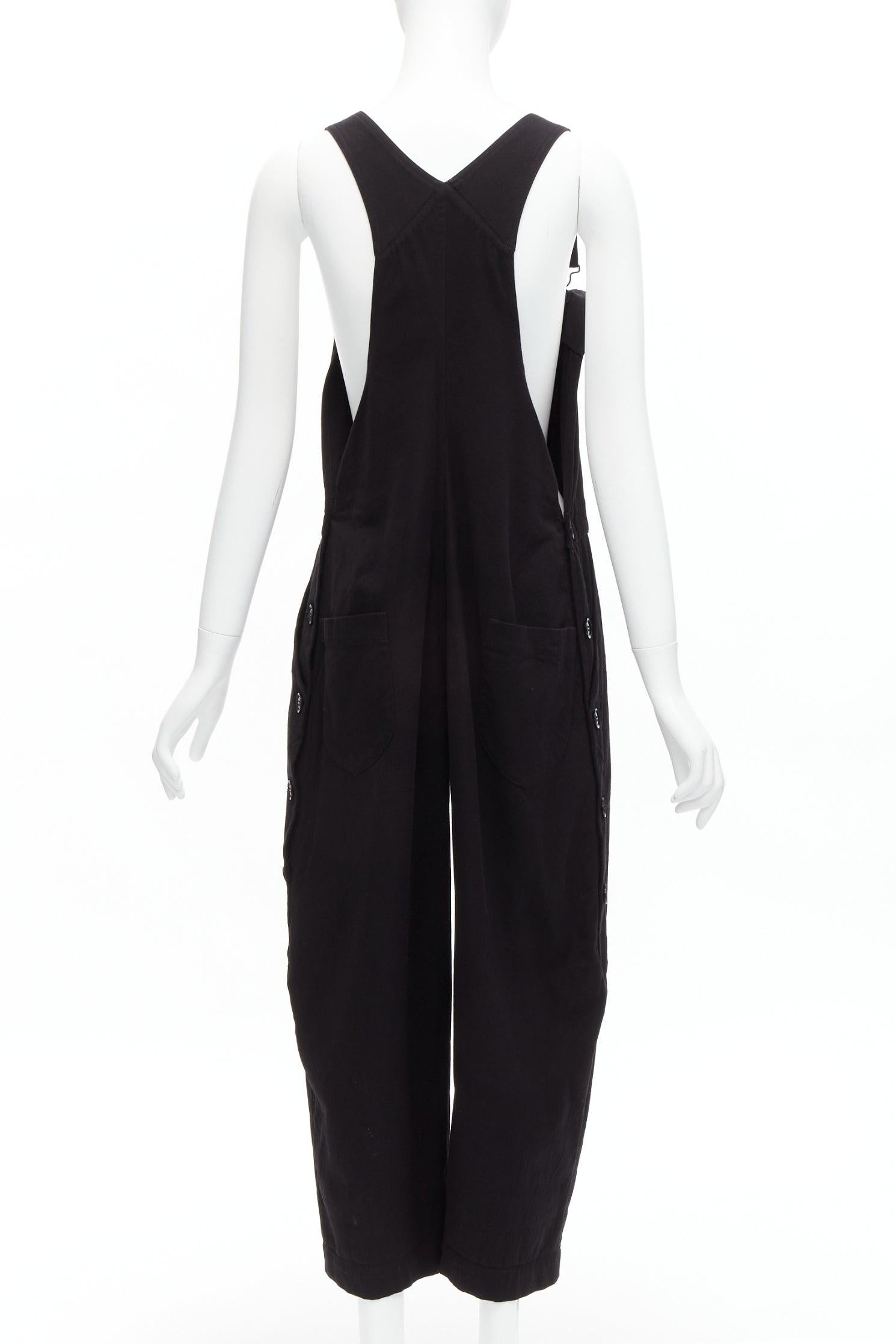 De las mujeres Peto Y'S YOHJI YAMAMOTO negro de algodón con botones laterales y entrepierna caída JP1 S. en venta