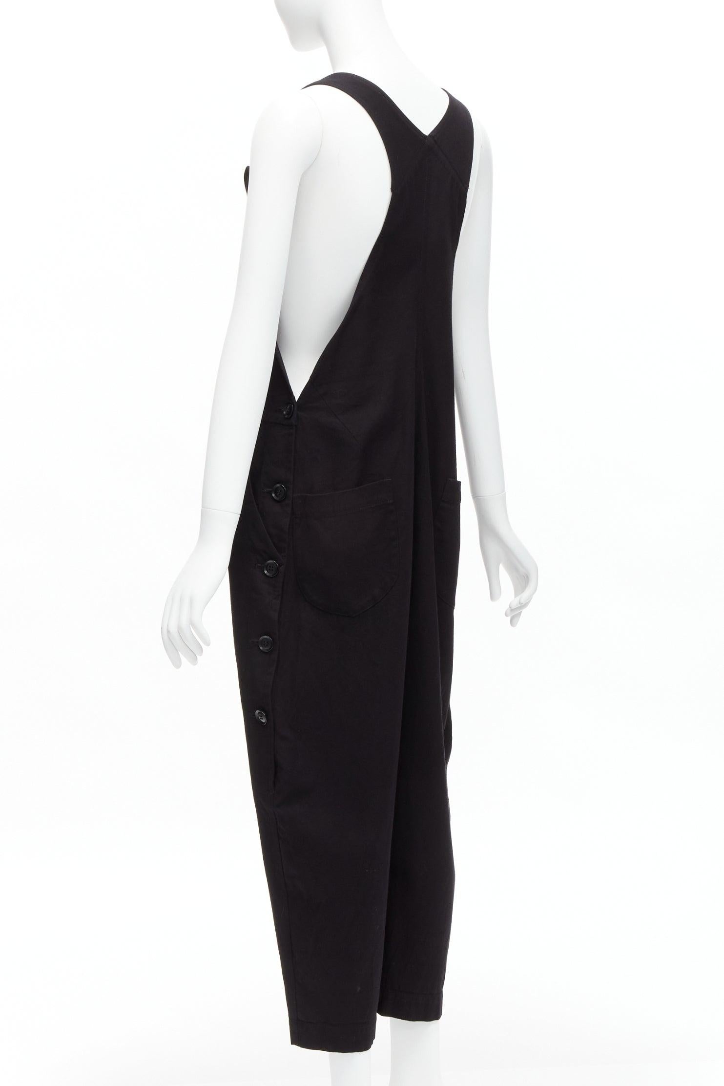 Peto Y'S YOHJI YAMAMOTO negro de algodón con botones laterales y entrepierna caída JP1 S. en venta 1