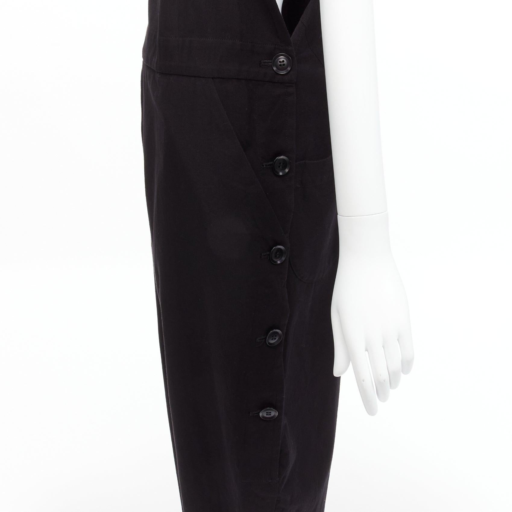 Peto Y'S YOHJI YAMAMOTO negro de algodón con botones laterales y entrepierna caída JP1 S. en venta 2