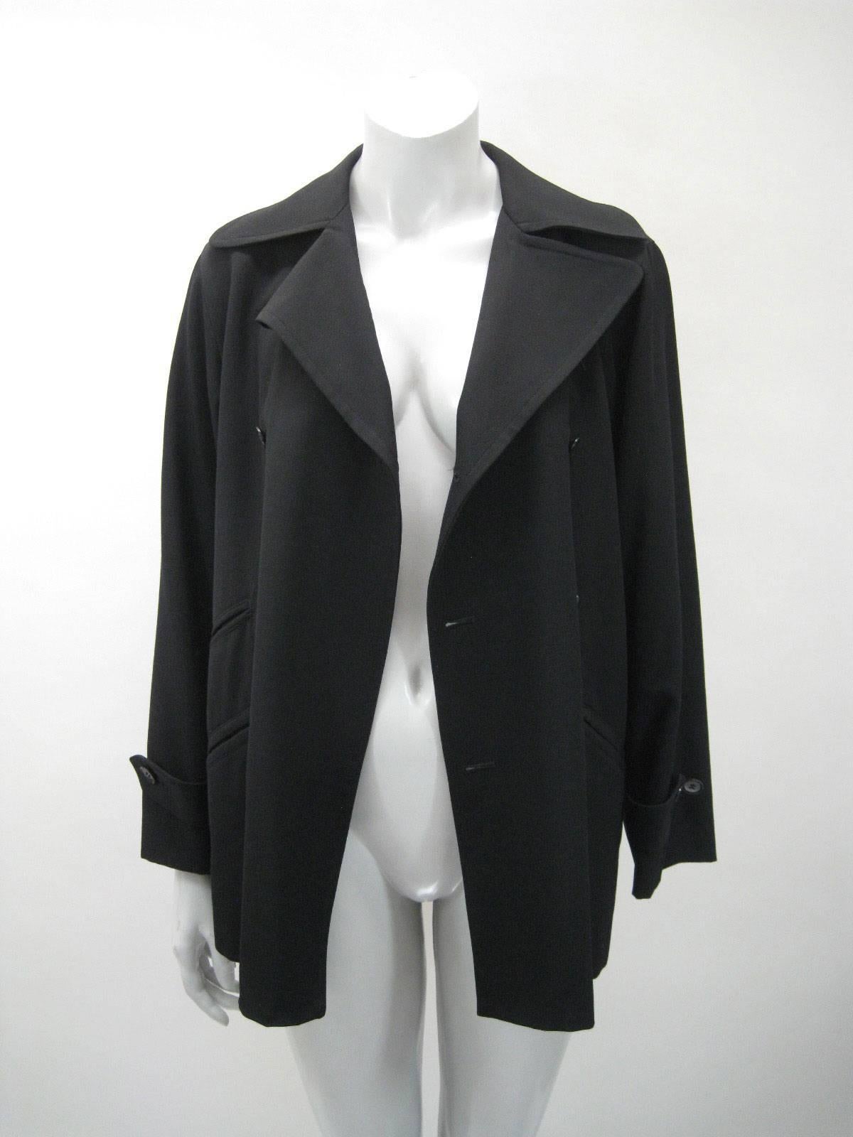 Y's Yohji Yamamoto Schwarze doppelreihige Jacke im Angebot 1