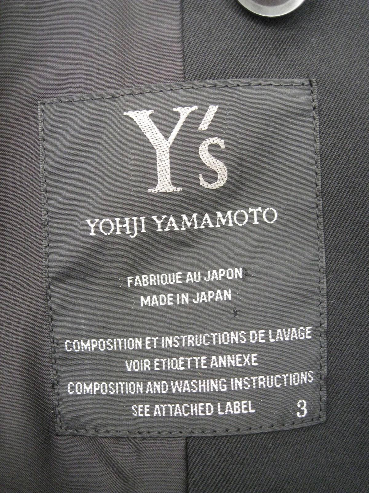 Y's Yohji Yamamoto Black Double Breasted Jacket For Sale 1