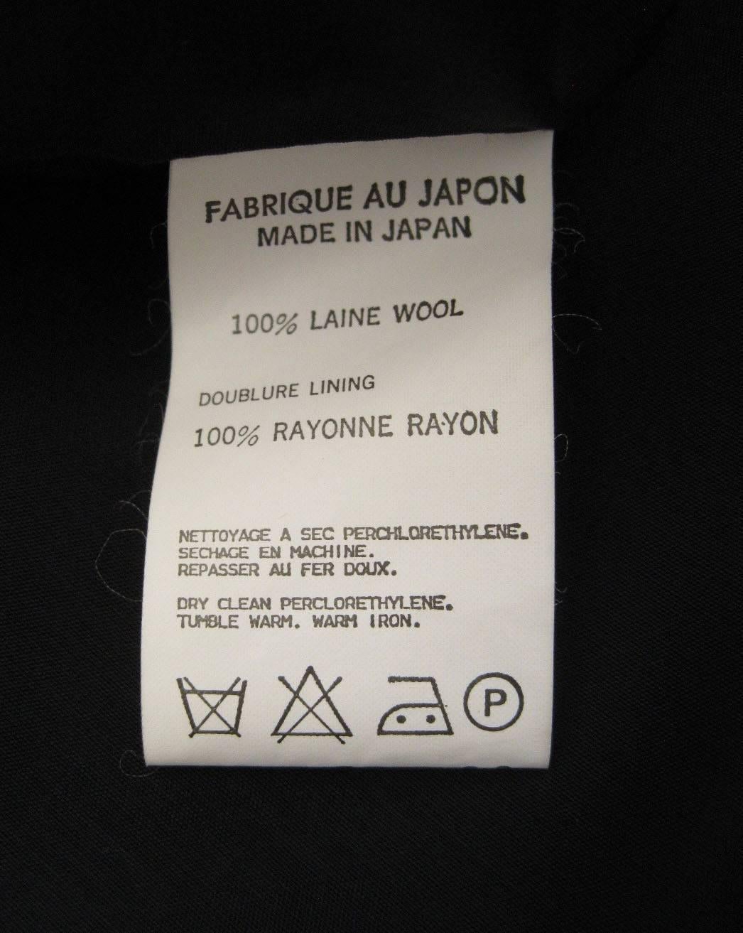 Y's Yohji Yamamoto Black Double Breasted Jacket For Sale 2