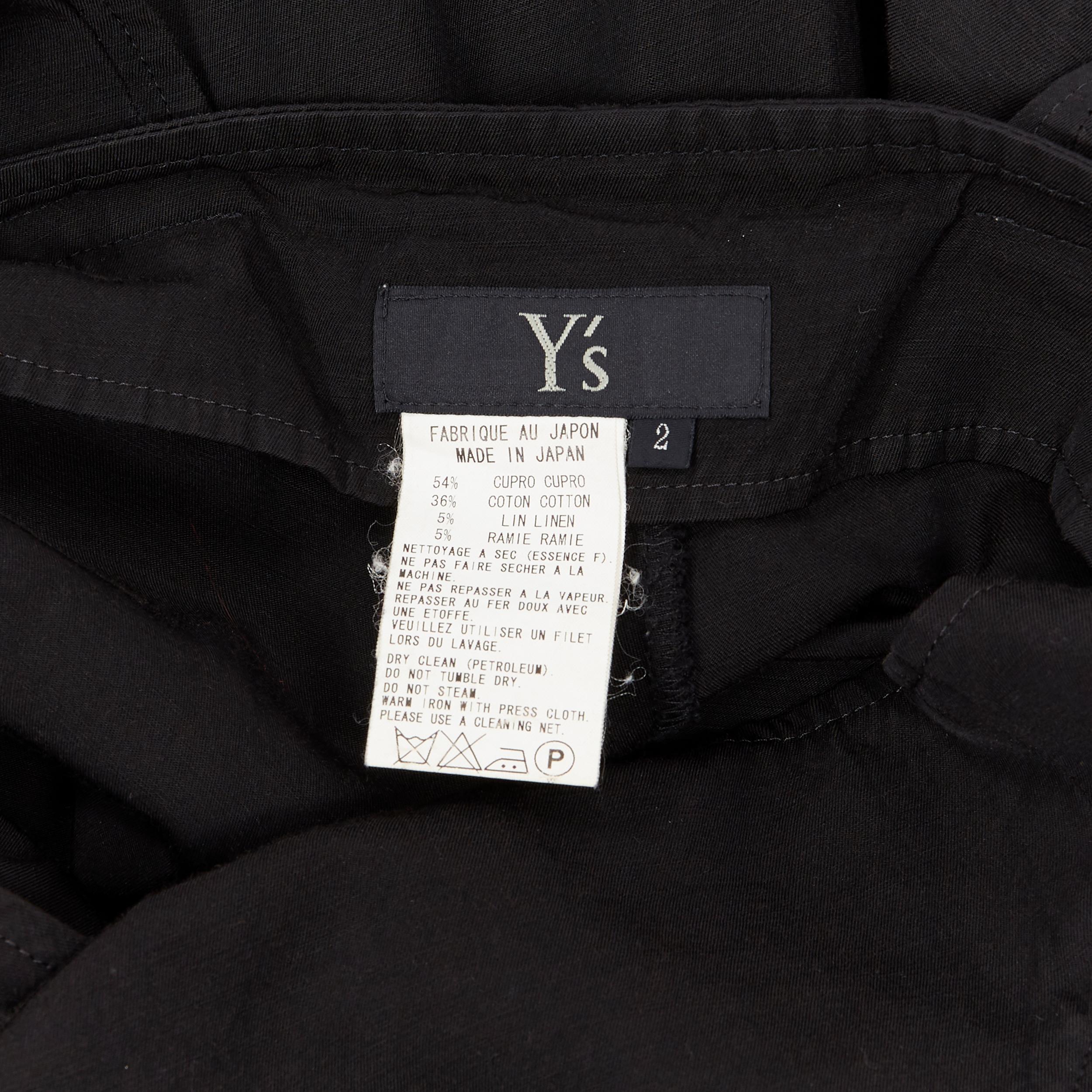 Y's YOHJI YAMAMOTO black foldover collar double breasted worker jumpsuit JP2 M 4