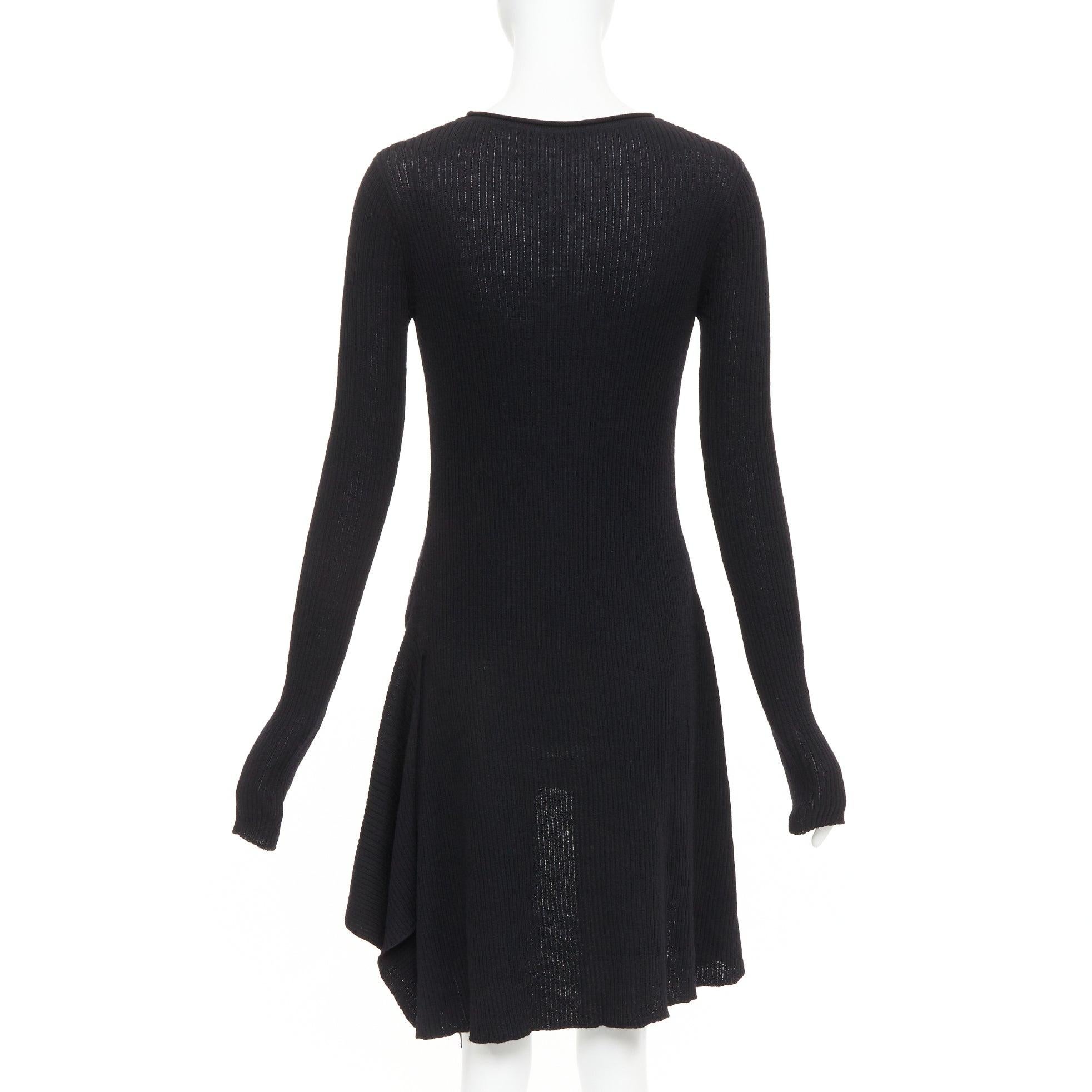 Y'S YOHJI YAMAMOTO black  wool laced up handkerchief hem sweater JP2 M Neuf - En vente à Hong Kong, NT