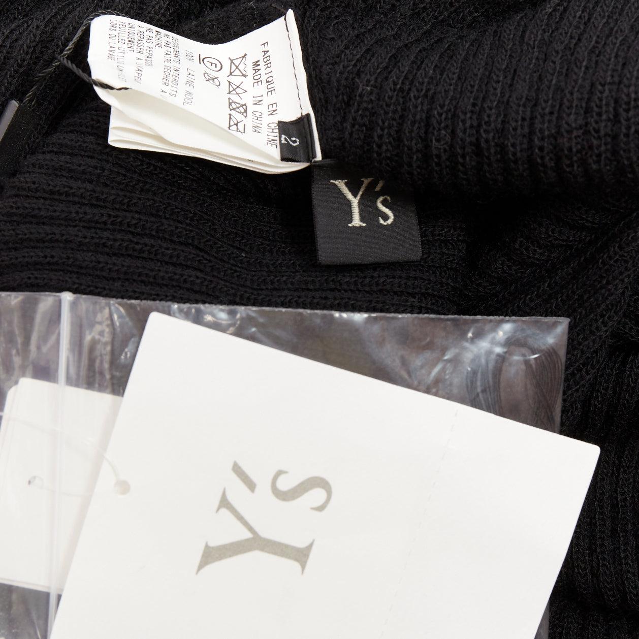 Y'S YOHJI YAMAMOTO black  wool laced up handkerchief hem sweater JP2 M en vente 3