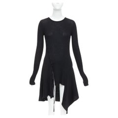 Y
S YOHJI YAMAMOTO black wool laced up handkerchief hem sweater JP2 M