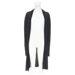 Y'S YOHJI YAMAMOTO charcoal grey cotton silk shawl collar long cardigan JP2 M