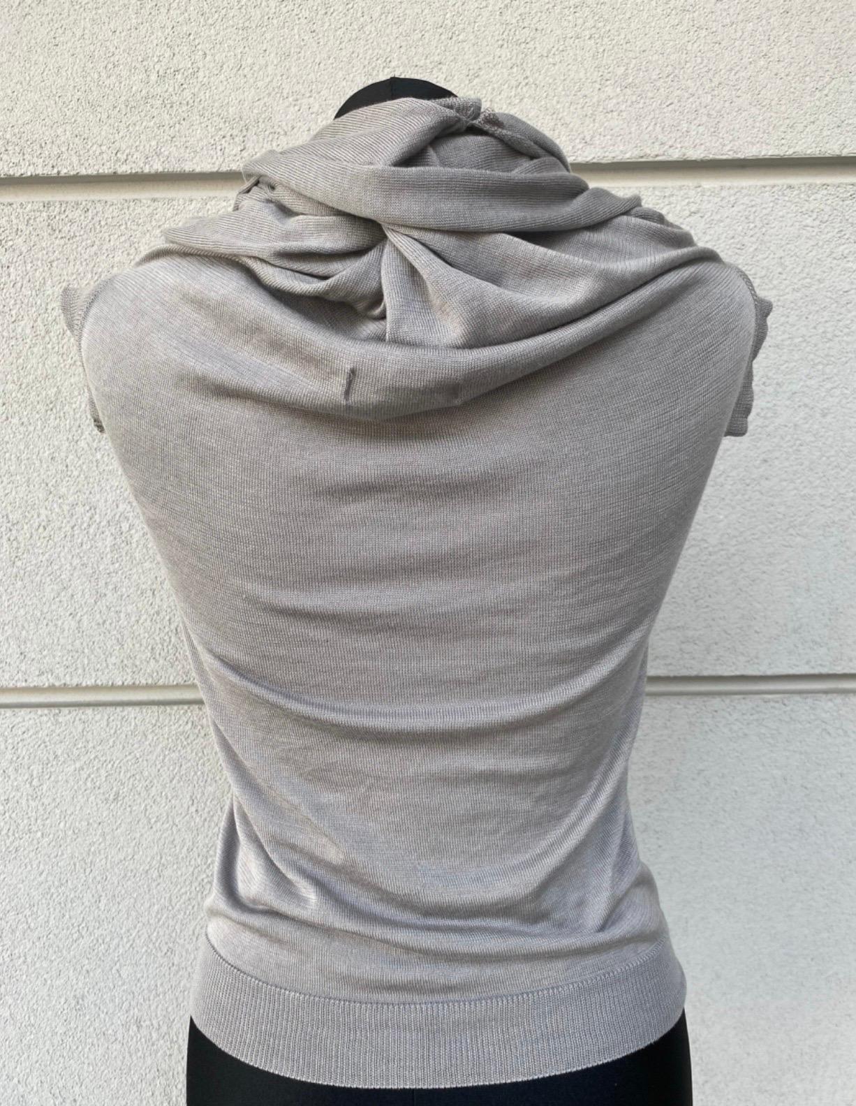 Y’s Yohji Yamamoto grey silk Cardigan In Excellent Condition In Carnate, IT