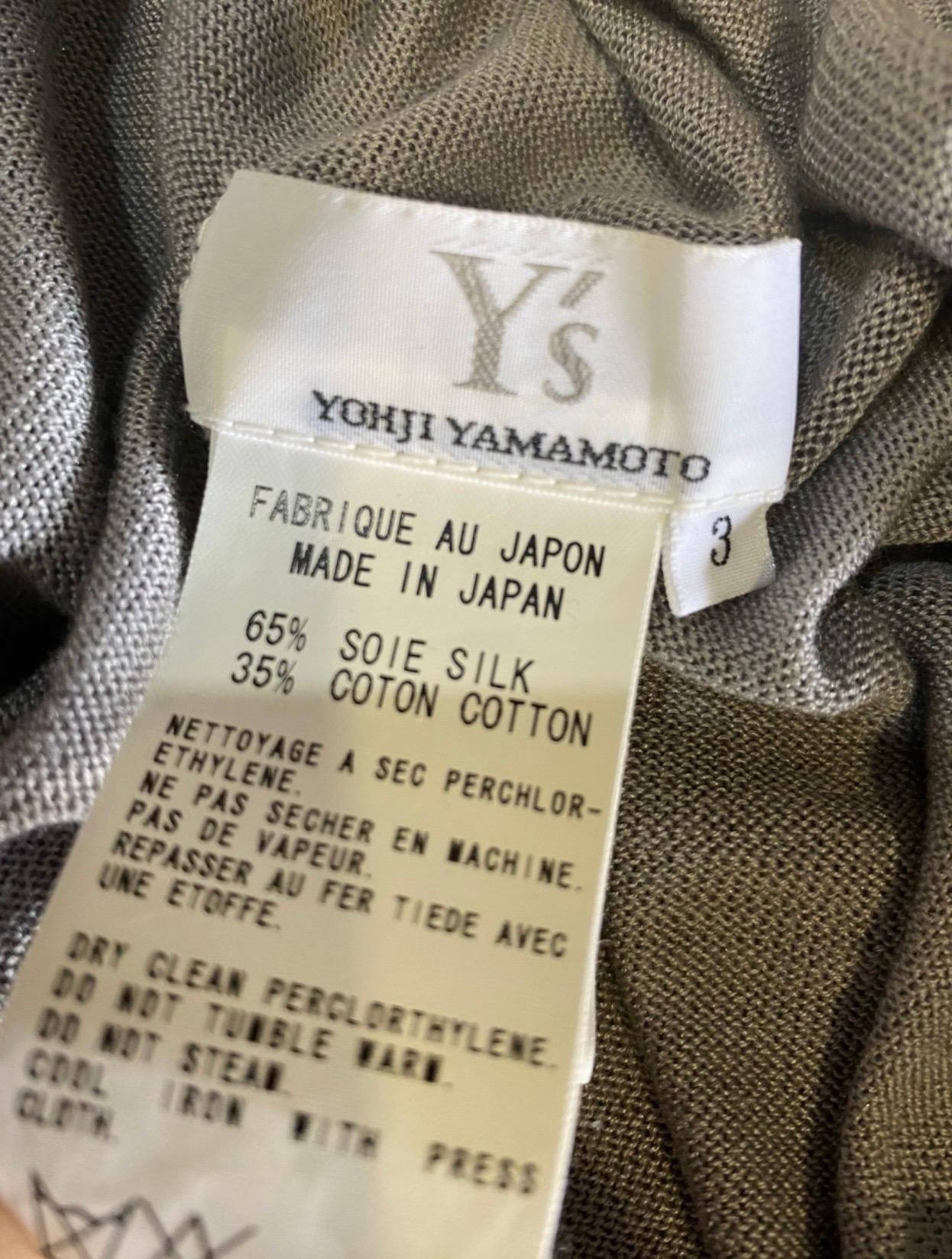 Women's or Men's Y’s Yohji Yamamoto grey silk Cardigan
