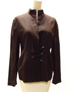 Y's Yohji Yamamoto Short Brown Lace Up Jacket