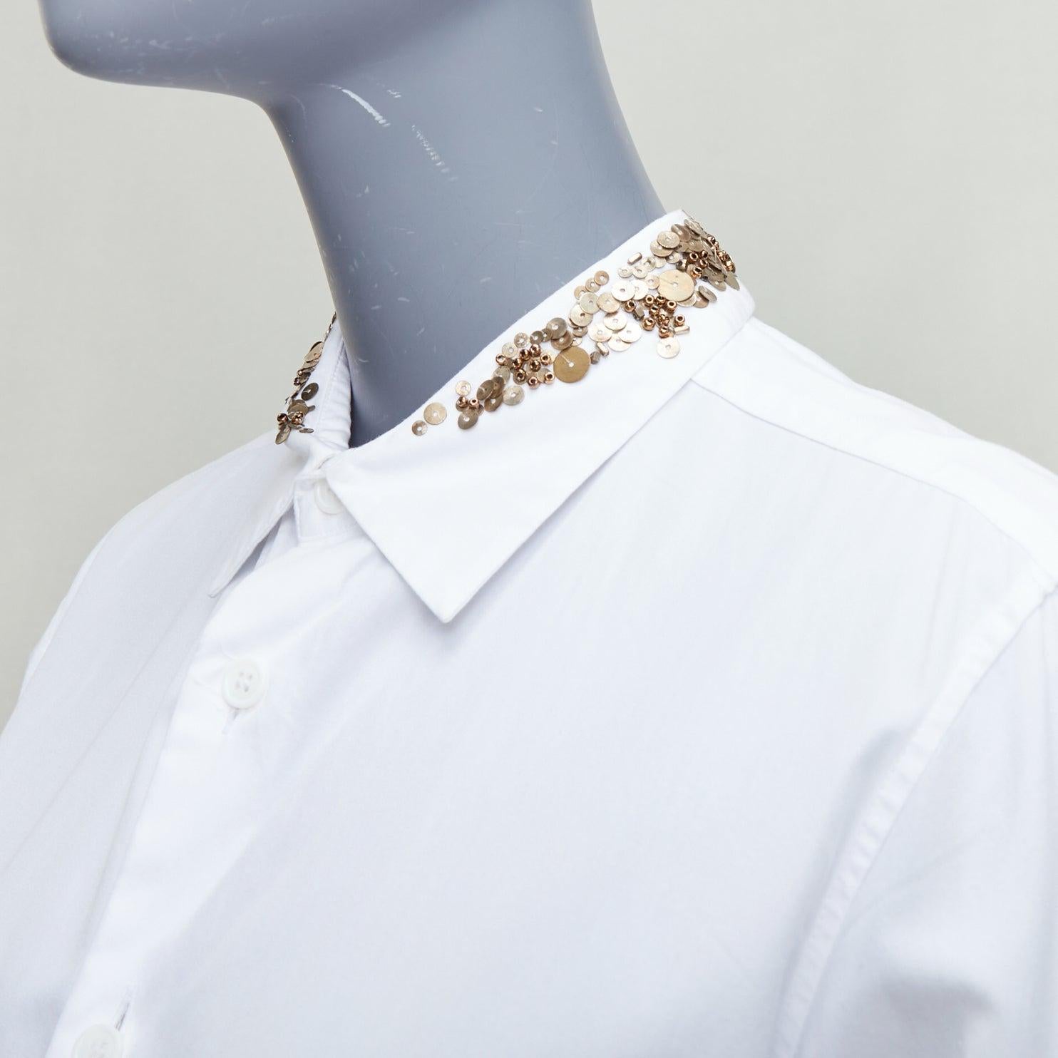 Y'S YOHJI YAMAMOTO camisa popover con cuello de lentejuelas en oro blanco JP1 S
Referencia: JACG/A00206
Marca: Yohji Yamamoto Y's.
Colección: Y's
Material: Algodón
Color: blanco, dorado
Patrón: Sólido
Cierre: Botón
Detalles adicionales: Lentejuelas
