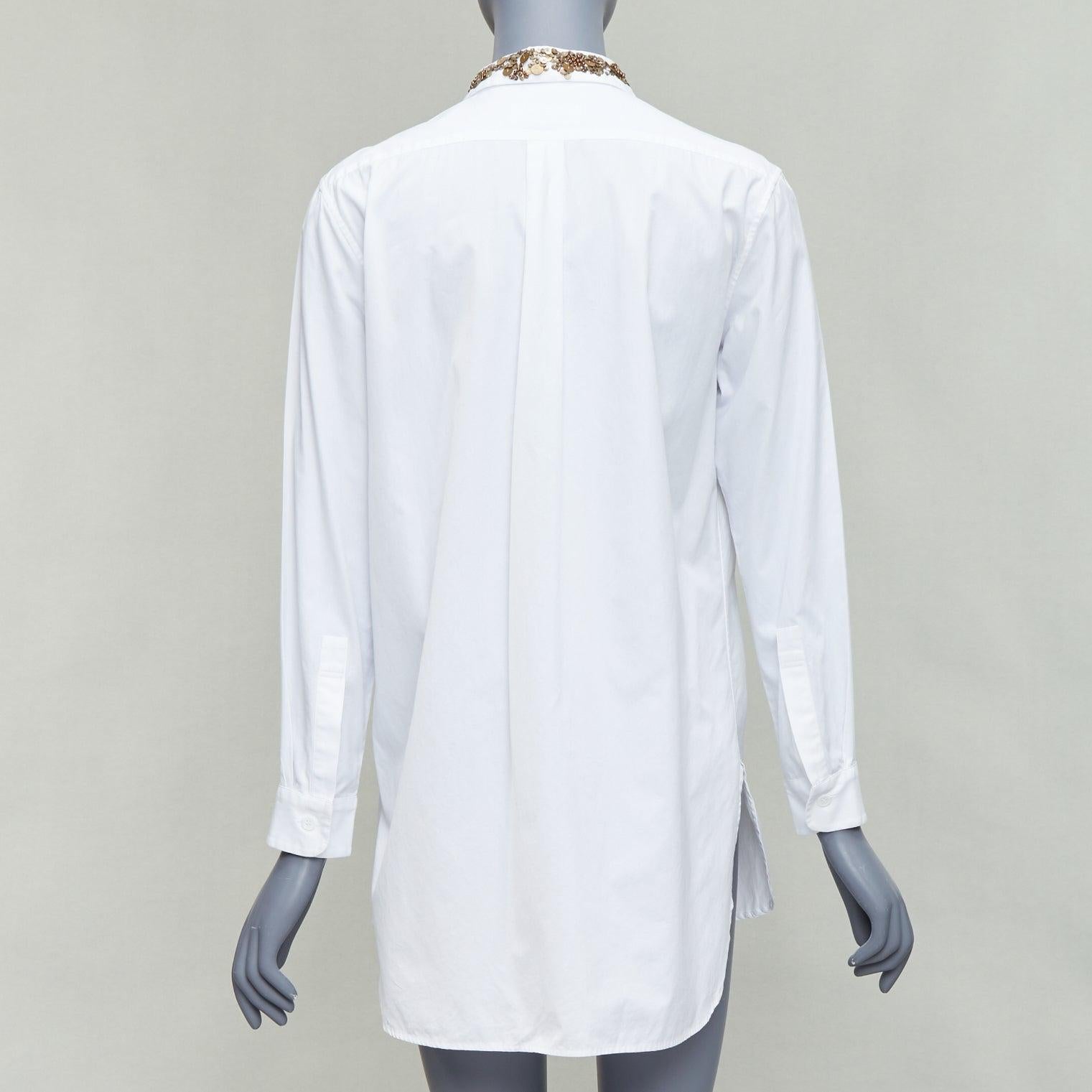 De las mujeres Y'S YOHJI YAMAMOTO camisa popover con cuello de lentejuelas en oro blanco JP1 S en venta