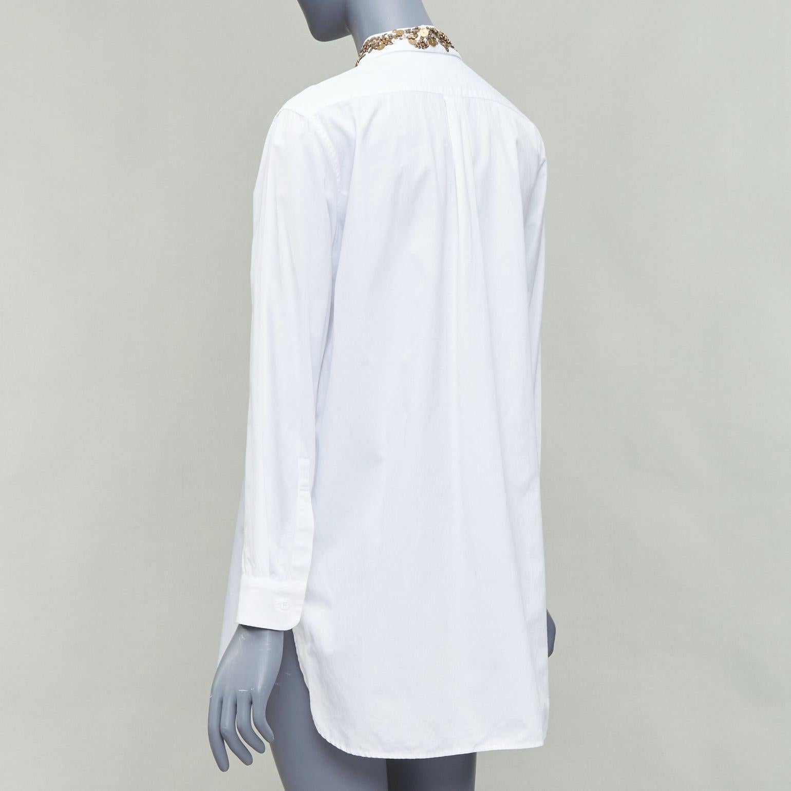 Y'S YOHJI YAMAMOTO camisa popover con cuello de lentejuelas en oro blanco JP1 S en venta 1