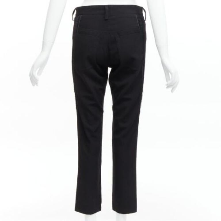 Donna Y'S Yohji Yamamoto Y's. pantaloni affusolati in lana con inserti neri e impunture bianche JP2 M in vendita