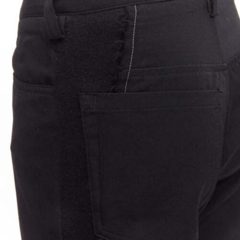 Y'S Yohji Yamamoto Y's. pantaloni affusolati in lana con inserti neri e impunture bianche JP2 M in vendita 3
