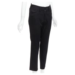 Y'S YOHJI YAMAMOTO wool black insert panels white topstitch tapered pants JP2 M