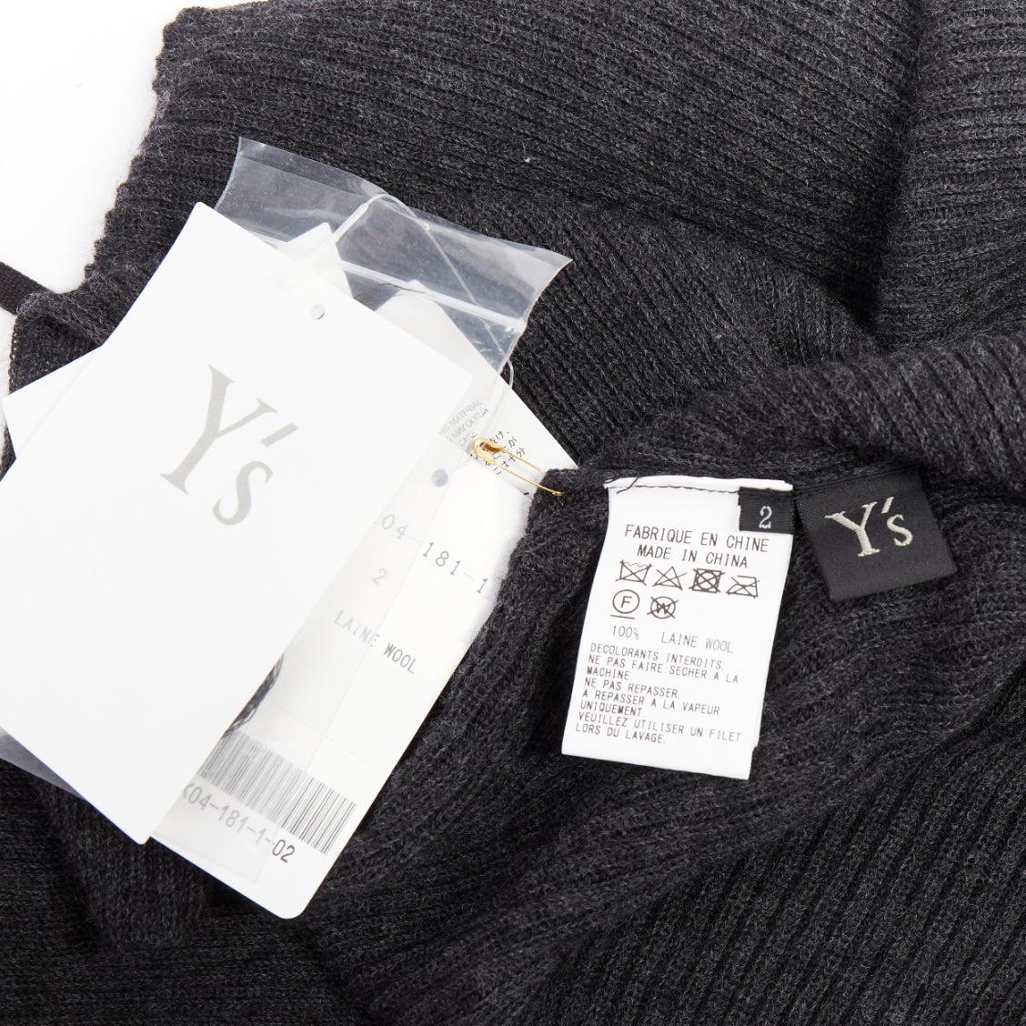 Y'S YOHJI YAMAMOTO wool laced up hi low handkerchief hem turtleneck top JP2 M im Angebot 3