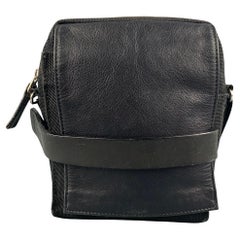 Y'SACCS Black Mixed Fabrics Nylon Leather Cross Body Bag
