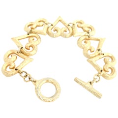 YSL 1980s Vintage Heart Bracelet Yves Saint Laurent