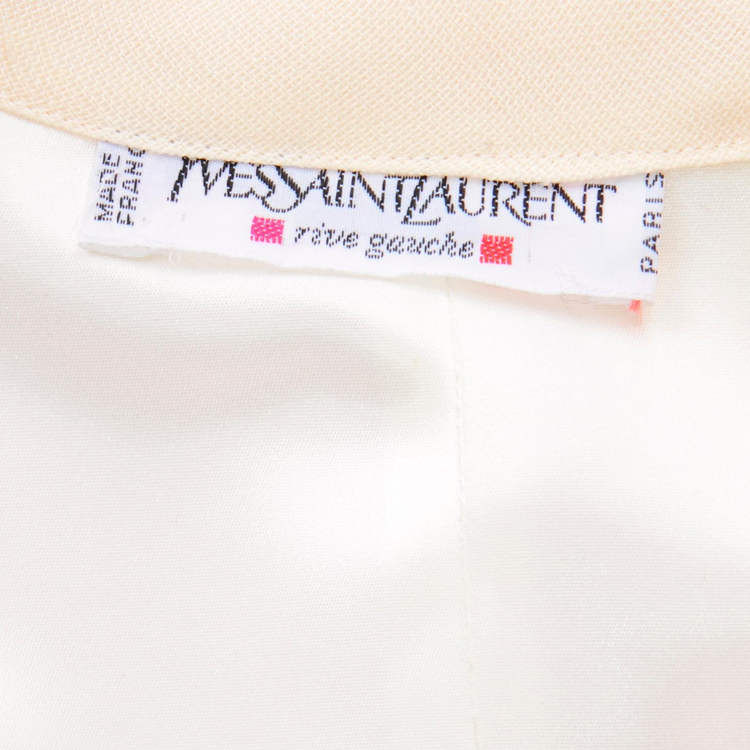YSL 1990 Yves Saint Laurent Cream Textured Organza Bolero Evening Jacket 7