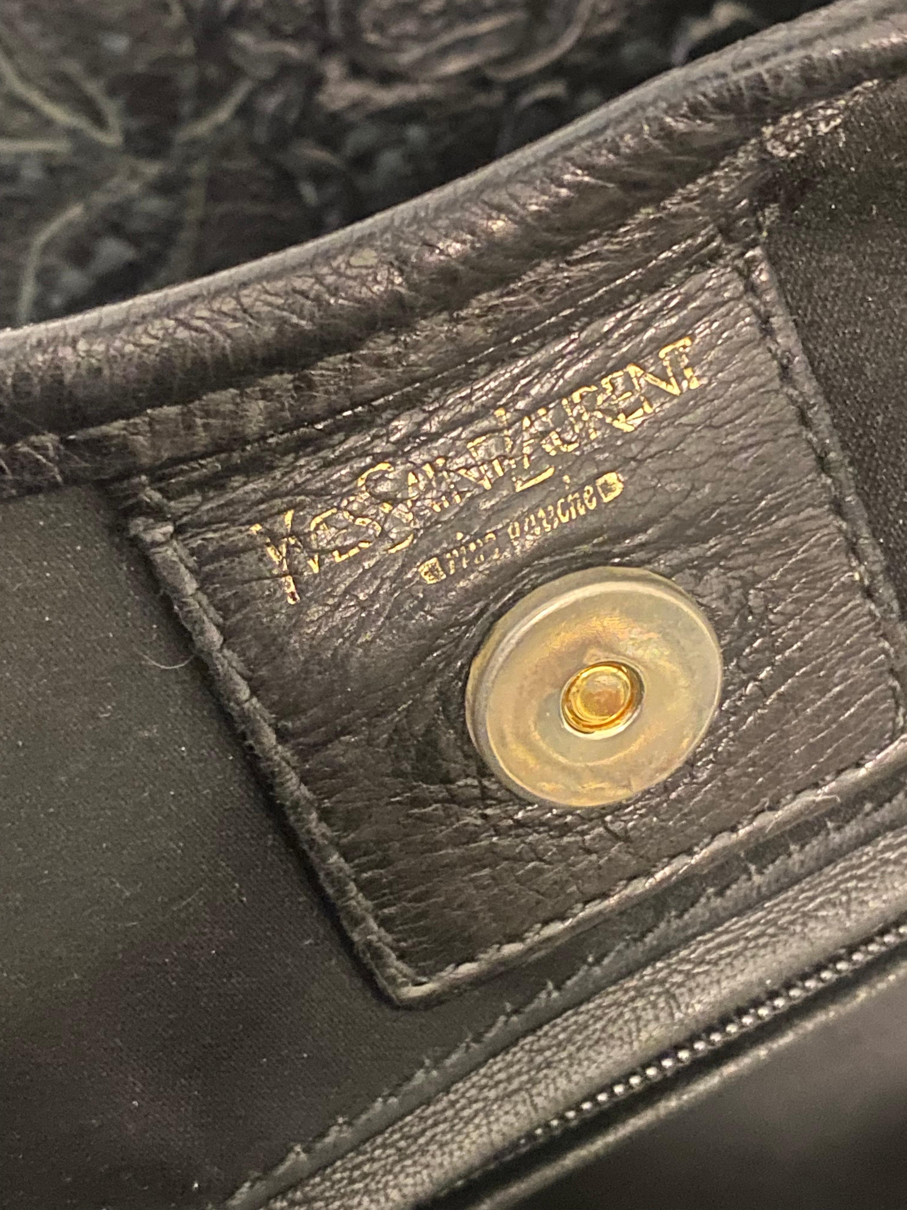 YSL Applique Leather Mombassa Bag - Tom Ford era For Sale 1