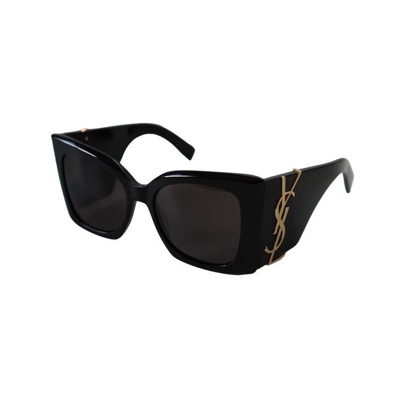 YSL Black BLAZE Oversized Cat eye Saint Laurent Sunglasses In New Condition In Beverly Hills, CA